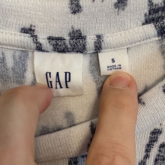 Gap | Women’s White Black Sleeveless Knit Geometric Printed Shirt Blouse Size S - Picture 12 of 16